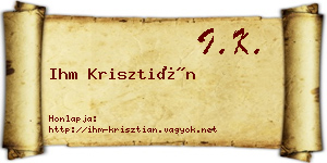 Ihm Krisztián névjegykártya